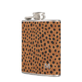 Flasques Chic brun cheetah imprimé monogramme (Gauche)