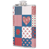 Flasques Chic Coeurs et Rose Faux Patchwork Hip Flask (Gauche)