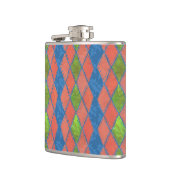Flasques Chic Couleurs Poppy Faux patchwork Hip Flask (Gauche)