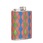 Flasques Chic Couleurs Poppy Faux patchwork Hip Flask (Droite)