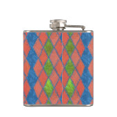 Flasques Chic Couleurs Poppy Faux patchwork Hip Flask (Dos)