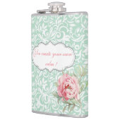 Flasques Chic Elegant Damask, Rose, Message Motivationnel (Gauche)
