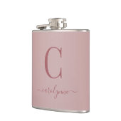 Flasques Chic Elegant Rose Gold Monogramme Script (Gauche)