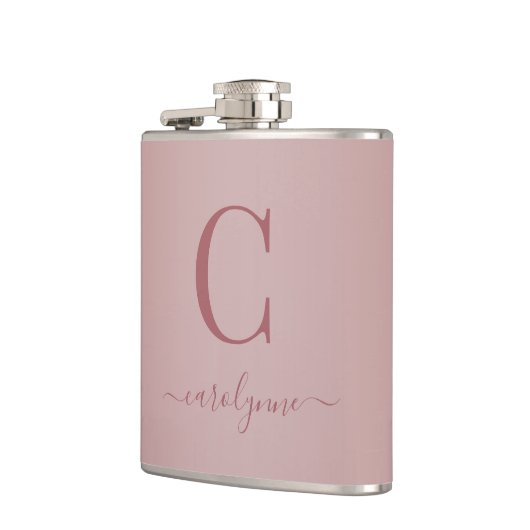 Flasques Chic Elegant Rose Gold Monogramme Script (Gauche)