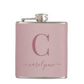 Flasques Chic Elegant Rose Gold Monogramme Script (Devant)