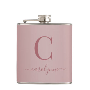 Flasques Chic Elegant Rose Gold Monogramme Script