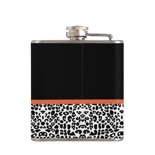 Flasques Chic Empreinte de léopard Brûlé Orange Bow Avec No (Dos)