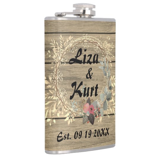 Flasques Chic Floral Wreath Rustique Mariage    (Droite)