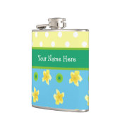 Flasques Chic Hip Flask to Personalize : Primroses, Polkas (Gauche)