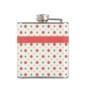 Flasques Chic Monogramme Rouge Blanc Polkas Hip Flask (Dos)