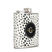 Flasques Chic noir blanc cheetah imprimer motif monogramme (Droite)