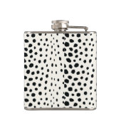Flasques Chic noir blanc cheetah imprimer motif monogramme (Dos)