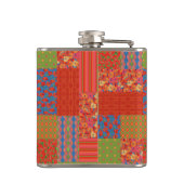 Flasques Chic Poppies à carlet Faux patchwork Hip Flask (Dos)