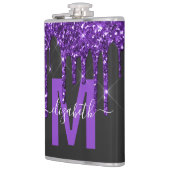 Flasques Chic Purple Driple Parties scintillant Nom du mono (Gauche)
