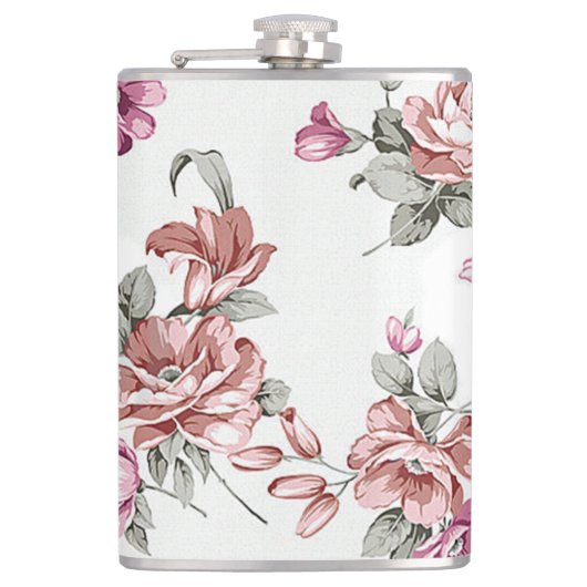 Flasques Chic Rétro Fleurs Féminines Éculées (Devant)