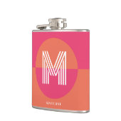 Flasques Chic Retro Pink Orange Geometric Modern Monogram (Gauche)