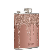 Flasques Chic Rose Gold Parties scintillant Étincelles Mono (Droite)