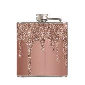 Flasques Chic Rose Gold Parties scintillant Étincelles Mono (Dos)