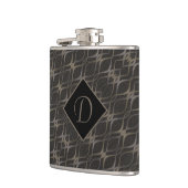 Flasques Chic Taupe Abstrait Motif Monogrammé (Gauche)