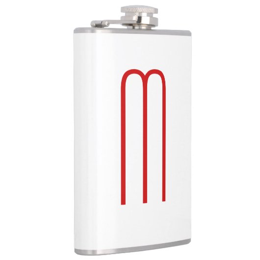 Flasques Chic Unique Monogramme Rouge Blanc Plaine Simple (Droite)