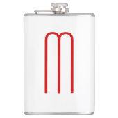 Flasques Chic Unique Monogramme Rouge Blanc Plaine Simple (Devant)