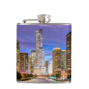 Flasques Chicago Illinois City La Nuit