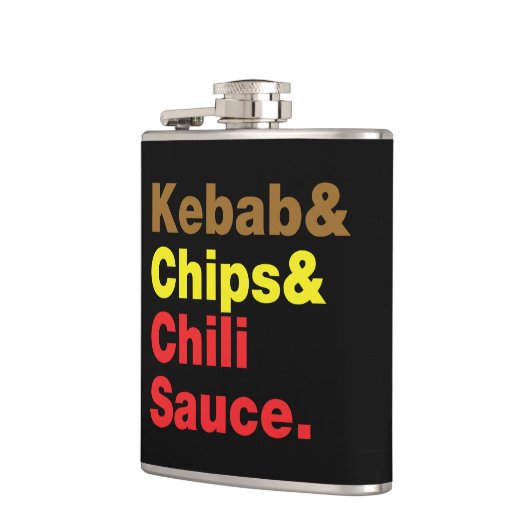 Flasques Chiche-kebab et frites et sauce à piment (Gauche)