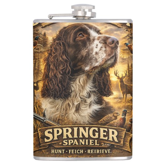 Flasques Chien de Chasse Springer Spaniel Anglais (Devant)