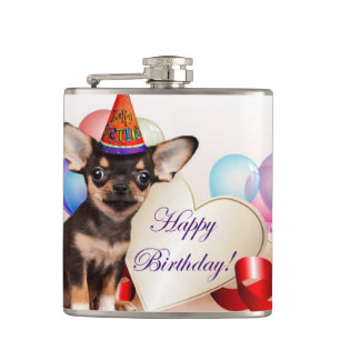 Flasques Chien de chiwawa d'anniversaire