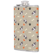 Flasques Chien de taureau français, régal de chien et motif (Gauche)