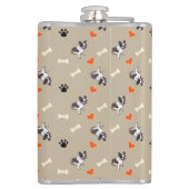 Flasques Chien de taureau français, régal de chien et motif (Dos)