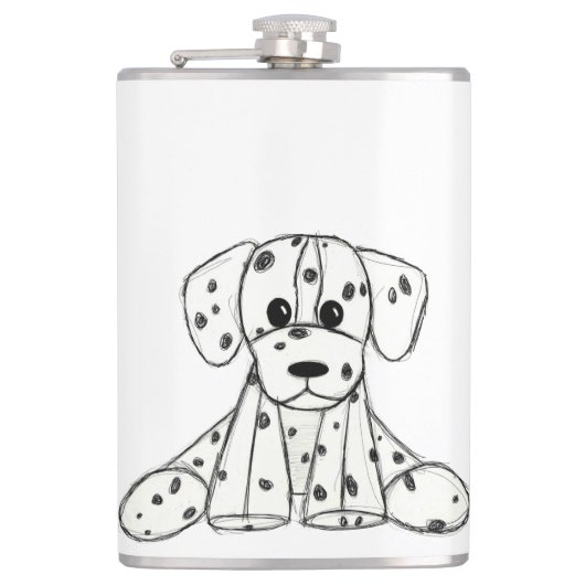 Flasques Chien en dalmate dessin simple noir (Devant)