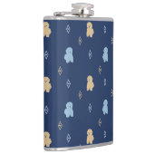 Flasques Chien Lhasa Apso motif bleu arrière - plan (Droite)