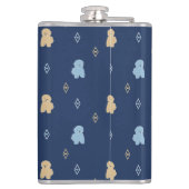Flasques Chien Lhasa Apso motif bleu arrière - plan (Dos)