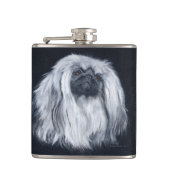 Flasques Chien pekingese blanc (Devant)