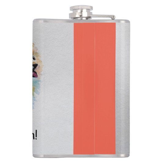 Flasques Chien Spitz Allemand "Je souris parce que je peux  (Dos)