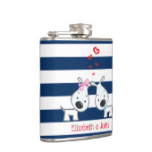 Flasques Chiens adorables en amour sur Striped-Personnalisé (Droite)