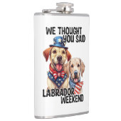 Flasques Chiens du Labrador patriotique Citation d'Humour d (Droite)