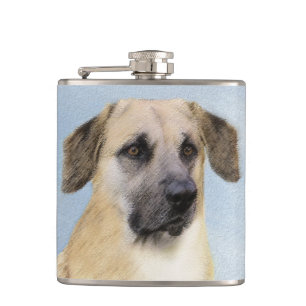 Flasques Chinook (Oreilles Laissées) Peinture - Art Chien o