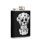 Flasques Chiot dalmatien mignon sur le noir (Droite)