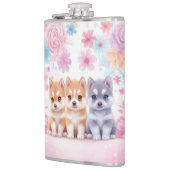 Flasques Chiots Kawaii Husky : Café Pastel Pals (Gauche)