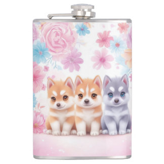 Flasques Chiots Kawaii Husky : Café Pastel Pals