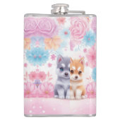 Flasques Chiots Kawaii Husky : Café Pastel Pals (Dos)
