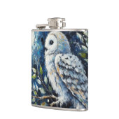 Flasques Chouette blanche sur branche dans la peinture lune (Gauche)