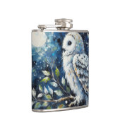Flasques Chouette blanche sur branche dans la peinture lune (Droite)