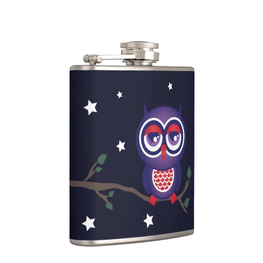 Flasques Chouette de nuit assise sur une fiole de branche (Droite)