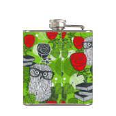 Flasques Chouette en roses rouges (Dos)