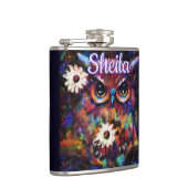 Flasques Chouette florale impressionniste de Whimsical Pers (Droite)