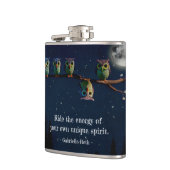 Flasques Chouette qui est différent avec un collage de devi (Gauche)