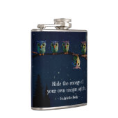 Flasques Chouette qui est différent avec un collage de devi (Droite)